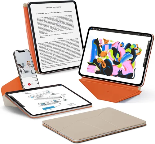 Vista 10 de MOFT Funda dinámica tipo folio para iPad Pro de 13 pulgadas (M5 2025 / M4 2024) – [Protección de esquina reforzada] Soporte magnético delgado