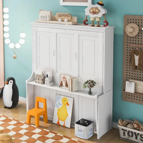 Vista 26 de Baúl móvil Murphy de tamaño Queen con módulo USB integrado de doble alimentación/USB, armario moderno y tradicional de madera maciza con cajón Gris-A