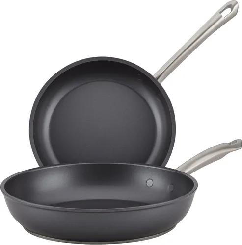 Vista 22 de Anolon Accolade - Juego de ollas y sartenes antiadherentes anodizadas forjadas, juego de utensilios de cocina de inducción, 12 piezas, gris piedra
