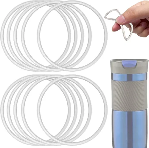 Vista 8 de 10 sellos de tapa de goma de repuesto compatibles con taza de viaje Contigo Snapseal Byron de 16 y 20 onzas, sellos de goma a prueba de fugas, Negro