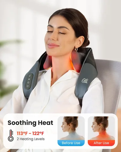 Vista 2 de Masajeador de cuello y almohada de apoyo lumbar CLIL