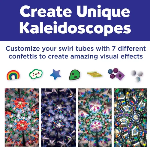 Vista 4 de Creativity for Kids Kit de caleidoscopio Magic Swirl - Haz tu propio caleidoscopio para niños, juguetes STEM (mayores de 6 años)