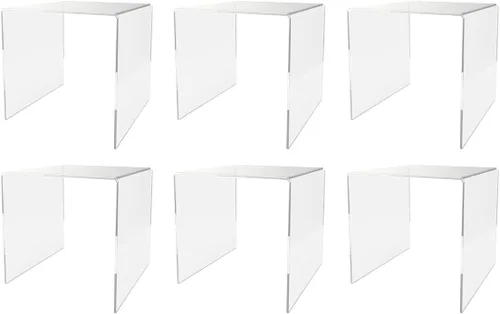 Vista 31 de Marketing Holders Plataforma elevadora de acrílico transparente Pantalla cuadrada de 3 pulgadas de ancho de 3 lados Encimería Escaparate