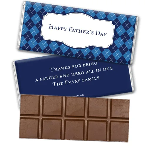 Vista 10 de 25 unidades DIY Día del Padre envoltorios personalizados para barras de chocolate (25 unidades) - Patrón de rombos