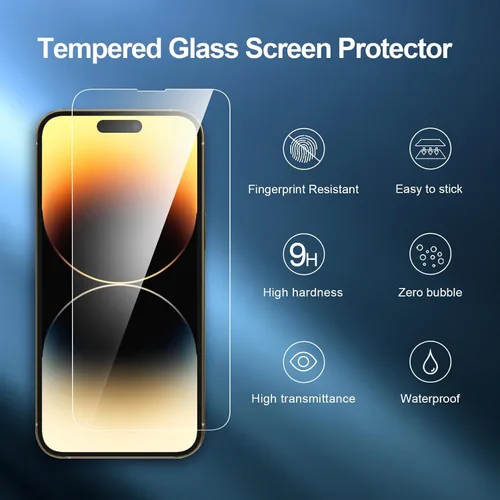 Vista 156 de NEW'C Paquete de 3 protectores de pantalla de privacidad para iPhone Air/iPhone 17 Air (6.5 pulgadas), película de vidrio templado antiespía