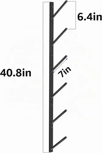 Vista 7 de Skateboard Wall Mount, Skate Board Wall Display Hanger Rack, Snowboard Wall Mount Ski Holder,Deck Wall Longboard Rack Storage(6-Layers)