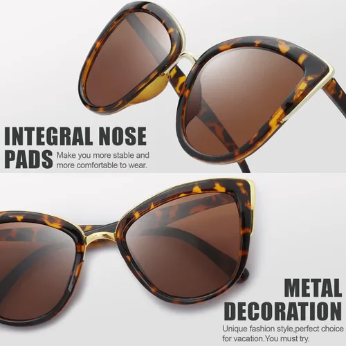 Vista 4 de The Fresh Lentes de sol polarizados estilo retro estilo ojo de gato FR17264P