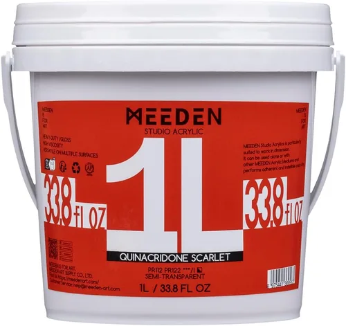 Vista 21 de MEEDEN Juego de pintura acrílica: 1L/33.8 oz x 12 colores pinturas acrílicas grandes a granel - Pinturas artísticas brillantes de cuerpo pesado