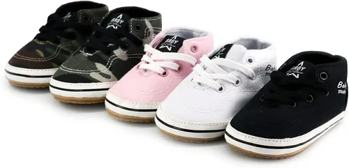 Vista 2 de GAISUMMI Unisex Baby Girls Boys Shoes Infant Canvas Sneakers Anti-Slip Rubber Sole Newborn Crib Shoes Toddler Outdoor Athletic First Walkers
