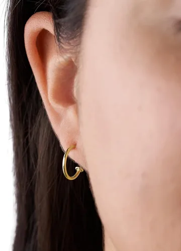 Vista 3 de Fossil - Aretes tipo dormilona de acero inoxidable para mujer, de tono dorado
