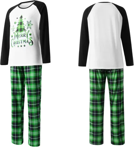 Vista 5 de Conjuntos de pijamas familiares de Navidad. Juego de pijamas iguales para bebes, adultos y niños, ropa de dormir de Navidad, juegos de pijamas