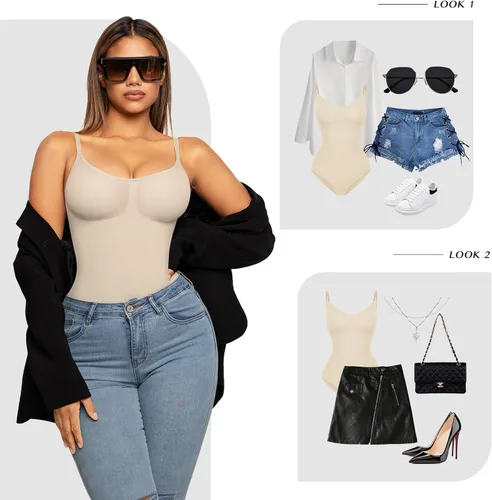 Vista 4 de FeelinGirl Shapewear Bodysuit Sculpting Body Shaper for Women Tummy Control Seamless Plus Size Butt Lifting Shaper