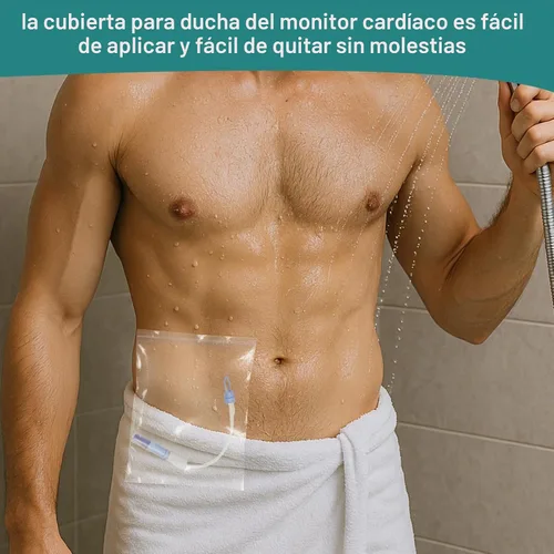 Vista 4 de 50 bolsas de ducha de diálisis peritoneal, cubierta de ducha impermeable para puerto de diálisis, puerto de quimioterapia, línea picc, catéter