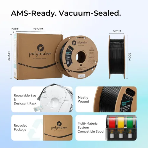 Vista 8 de Polymaker Filamento PETG de 0.07 in, 2.2 lbs, marrón militar Marrón (Army Brown)