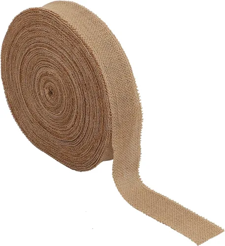 Vista 2 de AK Trading CO. Rollos de tela de yute natural de 2 pulgadas de ancho - 100 yardas
