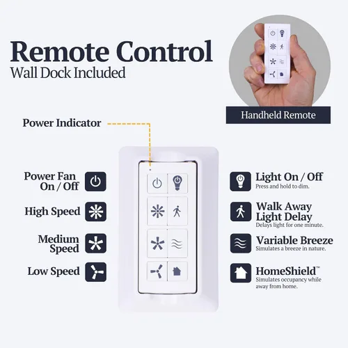 Vista 4 de Prominence Home Maxon - Ventilador de techo moderno de 52 pulgadas con luz, con control remoto, ventilador de interior de triple montaje con 3
