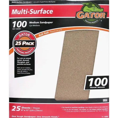 Vista 12 de Gator - Hojas de lijado multisuperficie de 9 x 11 pulgadas, grano 36, paquete de 25