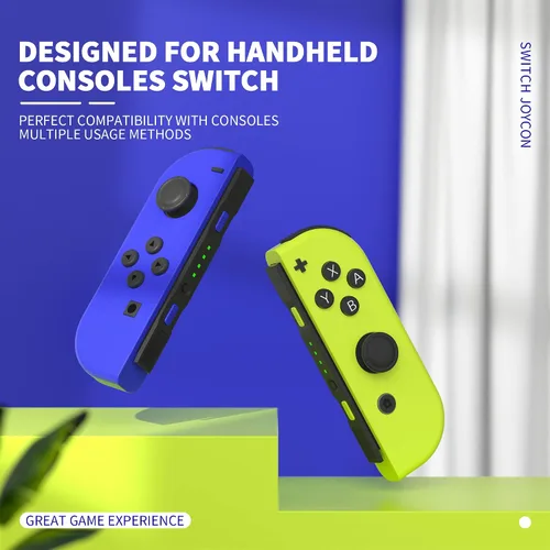 Vista 7 de Joy Cons for Switch Controllers, Wireless Joy Con Replacement Compatible for Switch Joycons, Left and Right Switch Controller Joycon Support Sports