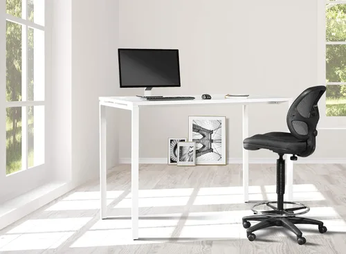Vista 10 de OSP Home Furnishings Prado - Escritorio para oficina en casa, 60 pulgadas de ancho x 42 pulgadas de alto, color blanco