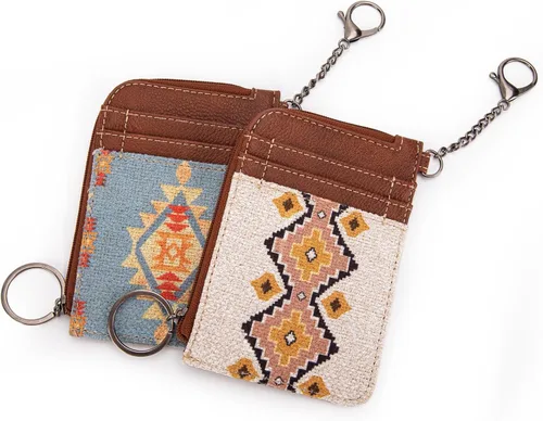 Vista 6 de Montana West Wrangler - Cartera para tarjetas de crédito azteca bohemia para mujer