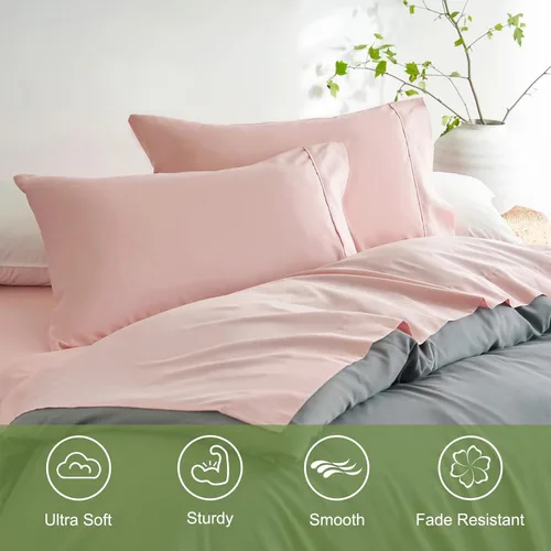 Vista 2 de Mohap - Juego de sábanas de microfibra cepillada, ropa de cama suave de lujo, resistente a la decoloración