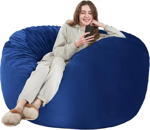 Vista 52 de HABUTWAY Silla de Puf de 2 Pies, Puf de 2' de Sillones Pequeños con Relleno, Silla de Puf en Forma de Lágrima de Terciopelo Ultra Suave con Funda