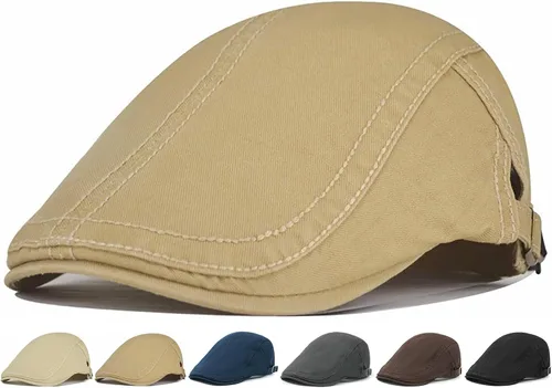 Vista 16 de Initlove Gorra de algodón para hombre, boina de hiedra de algodón para conducir