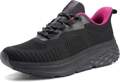 Vista 8 de AVW Zapatos de trabajo antideslizantes para mujeres, zapatillas deportivas resistentes al agua para caminar, zapatos para servicio de alimentos