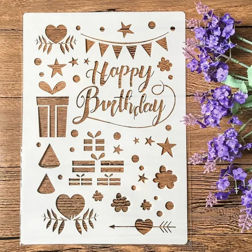 Vista 7 de TIAMECH Plantilla de cámara 3D reutilizable A4 para pintar, plantilla de capas de cámara digital de mandala, arte de pared de bricolaje, muebles