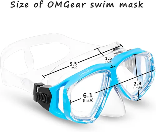 Vista 6 de OMGear - Gafas de natación con cubierta para la nariz, máscara de buceo y esnórquel, máscara para niños y adultos, máscara de esnórquel para buceo