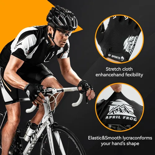 Vista 3 de Guantes deportivos de ciclismo para bicicleta Guantes de bicicleta de medio dedo para hombres y mujeres con almohadilla de gel de 0.197 in - Guantes