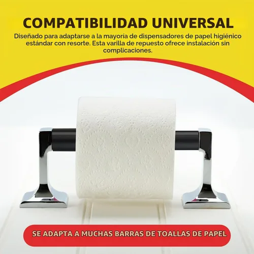Vista 3 de Qualihome Rodillo de Reemplazo Universal de Portarrollos de Papel Higiénico con Resorte de Plástico (1, Negro.)