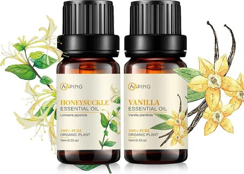 Vista 16 de Aceites esenciales de manzana y cereza, aceites vegetales naturales 100% puros y orgánicos para difusor, aroma, spa, masaje, yoga, perfume, 2 x 0.3