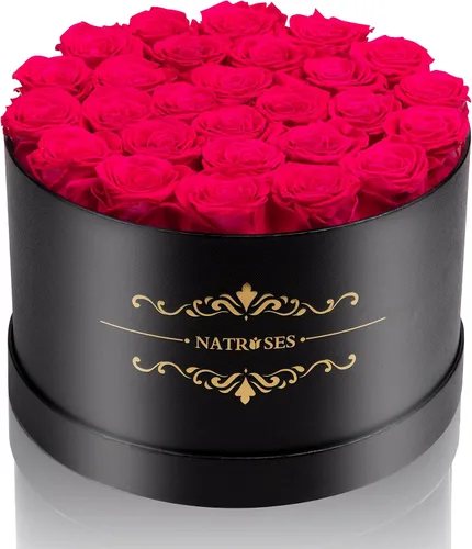 Vista 17 de 27 rosas preservadas en una caja de flores para entrega, regalos