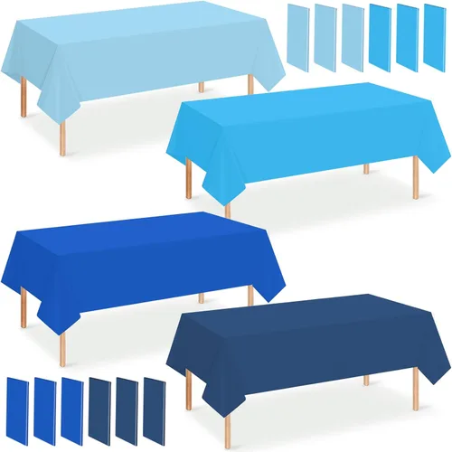 Vista 12 de Paquete de 12 manteles de plástico para baby shower de vaquero para mesas rectangulares, funda de mesa desechable con estampado de vaca, mantel