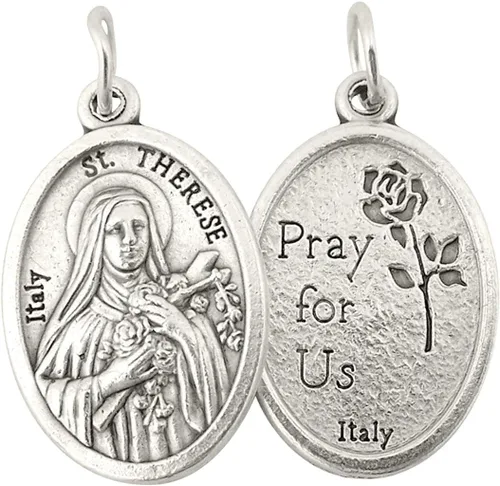 Vista 20 de Catholic Patron Saint Medals Base en tono plateado, 1 pulgada, juego de 2