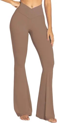 Vista 19 de Sunzel - Leggings acampanados para mujer, con control de abdomen, cintura cruzada y pierna ancha