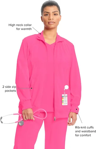 Vista 4 de Infinity by Cherokee 2391A - Chaquetas médicas con cremallera frontal para mujer, tela elástica en 4 direcciones