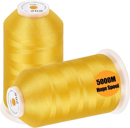 Vista 13 de New brothread - 2 bobinas enormes de 5000 m cada una de hilo de poliéster para máquina de bordar 40WT para máquinas comerciales y domésticas