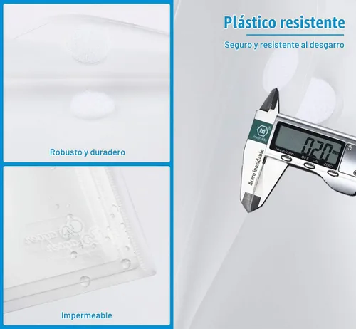 Vista 2 de ABSOFINE Paquete de 25 carpetas de sobres de plástico transparente, tamaño carta A4, 100% transparente, cierre de gancho y bucle, bolsillo para 25
