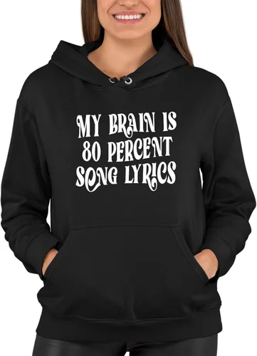 Vista 5 de Go All Out Sudadera con capucha My Brain Is 80% Song Lyrics Funny Gift Idea para hombre y mujer