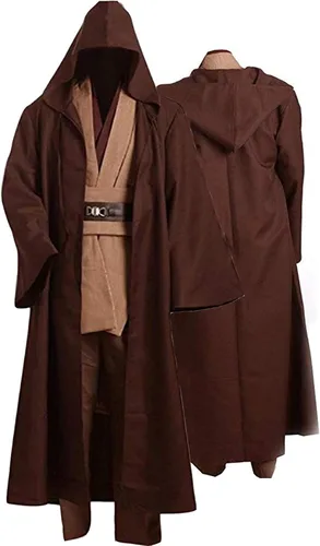 Vista 2 de Disfraz de túnica para hombre, conjunto completo de bata con capucha para Halloween, cosplay