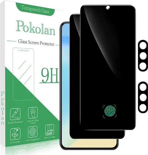 Vista 9 de Pokolan Paquete de 3+3 protectores de pantalla de vidrio templado para Samsung Galaxy S22 Claro