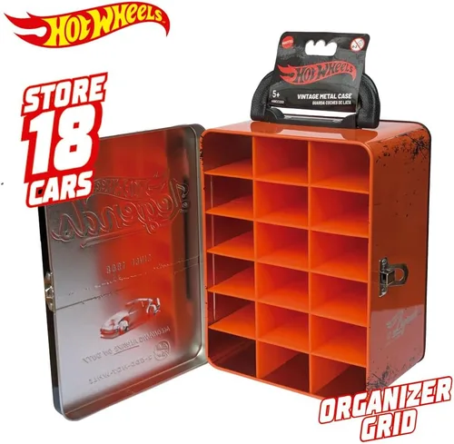 Vista 6 de Hot Wheels maleta vintage metalizado naranja para 18 coches 03353 CEFA