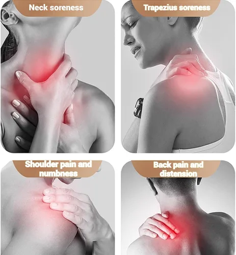 Vista 3 de Therapexa - Masajeador de cuello y hombros, masajeador de cuello y hombros con calor, masajeador inalámbrico de cuello Shiatsu para aliviar el dolor