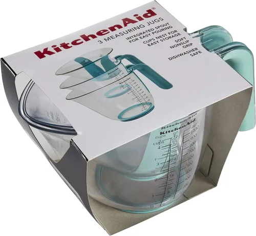 Vista 6 de KitchenAid KO298OSAQA - Jarras medidoras gourmet, juego de 3, azul turquesa