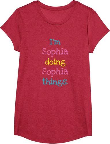 Vista 41 de Sophia - Camiseta con texto personalizado para niñas