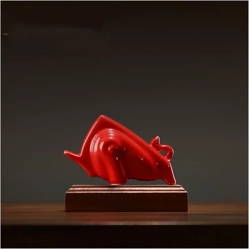 Vista 12 de NYKK Escultura de estatua de feng shui chino, muebles creativos de toro de la suerte, mascota alcista del año del toro, NIU Turns Universo, sala