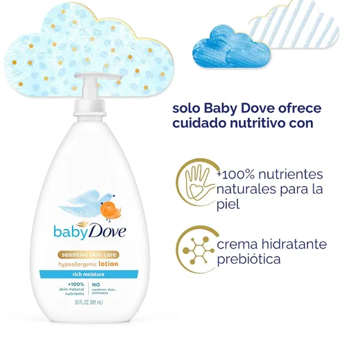 Vista 4 de Baby Dove Loción Facial y Corporal Humedad Rica 20 oz