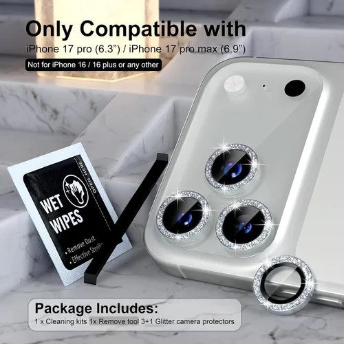 Vista 210 de Choiche Compatible para iPhone 16 Pro/iPhone 16 Pro Max Protector de Lente de Cámara, Vidrio Templado 9H Protector de Pantalla de Cubierta de Cámara